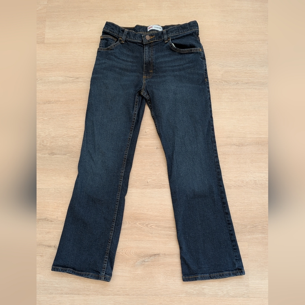 Wrangler Boys Classic Boot Cut Jeans Size 16 Regular Dark Wash